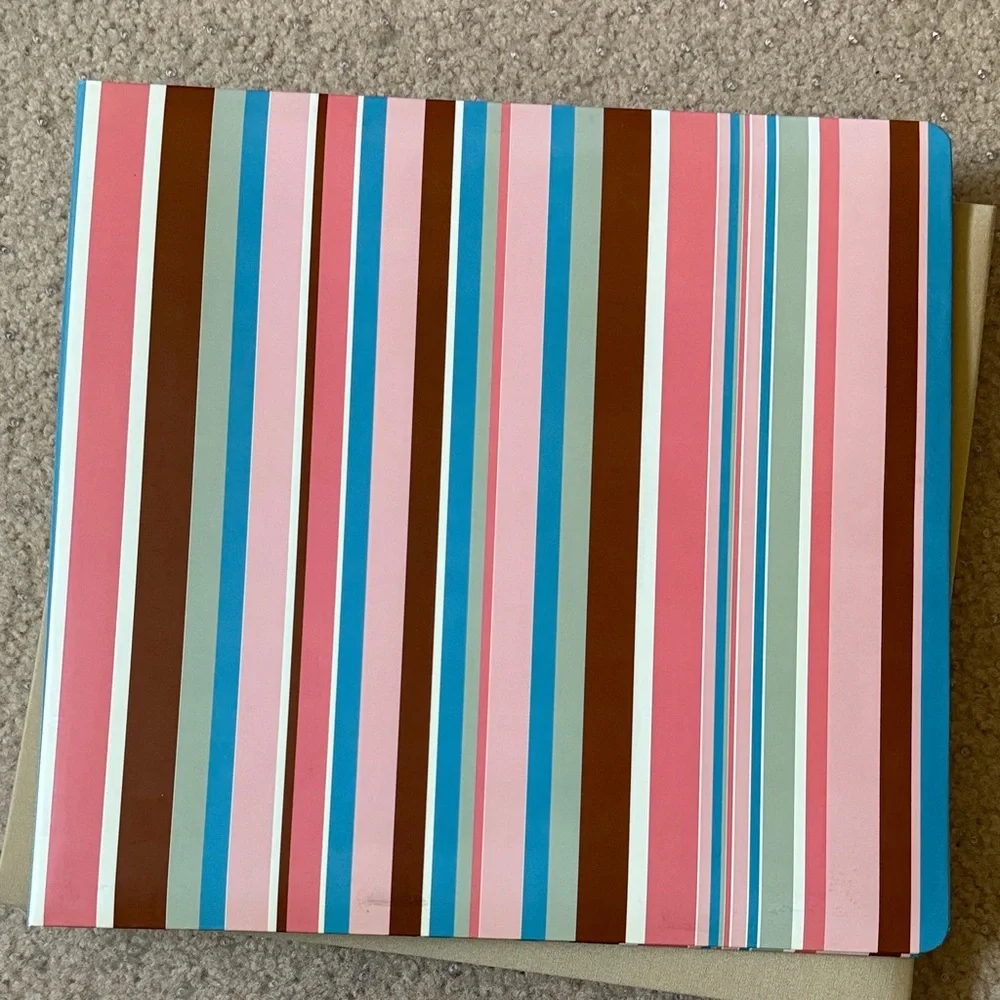 2 Striped and Beige Scrapbook Albums